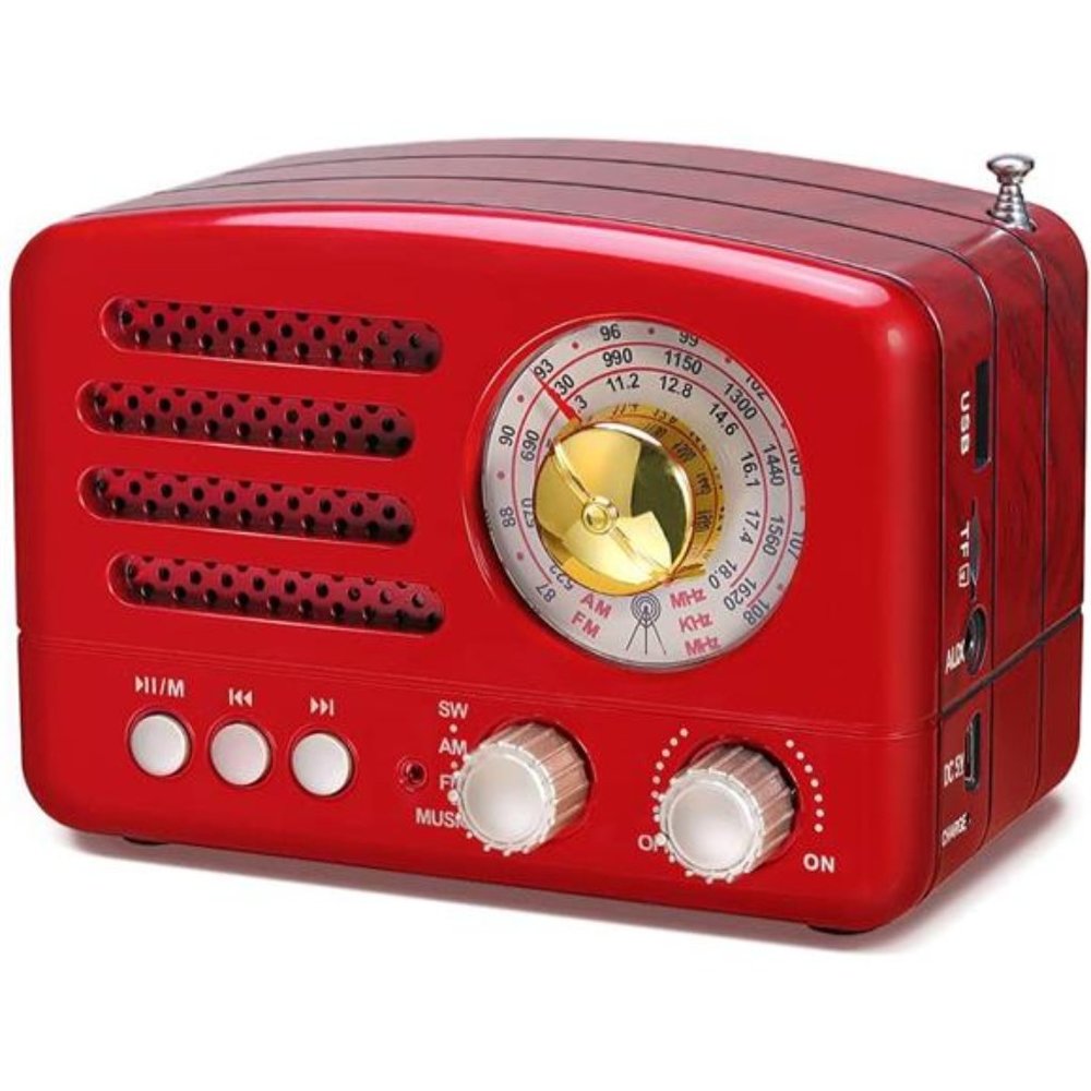 Portable Transistor Radio AM FM Small Retro Vintage Radio with Bluetooth